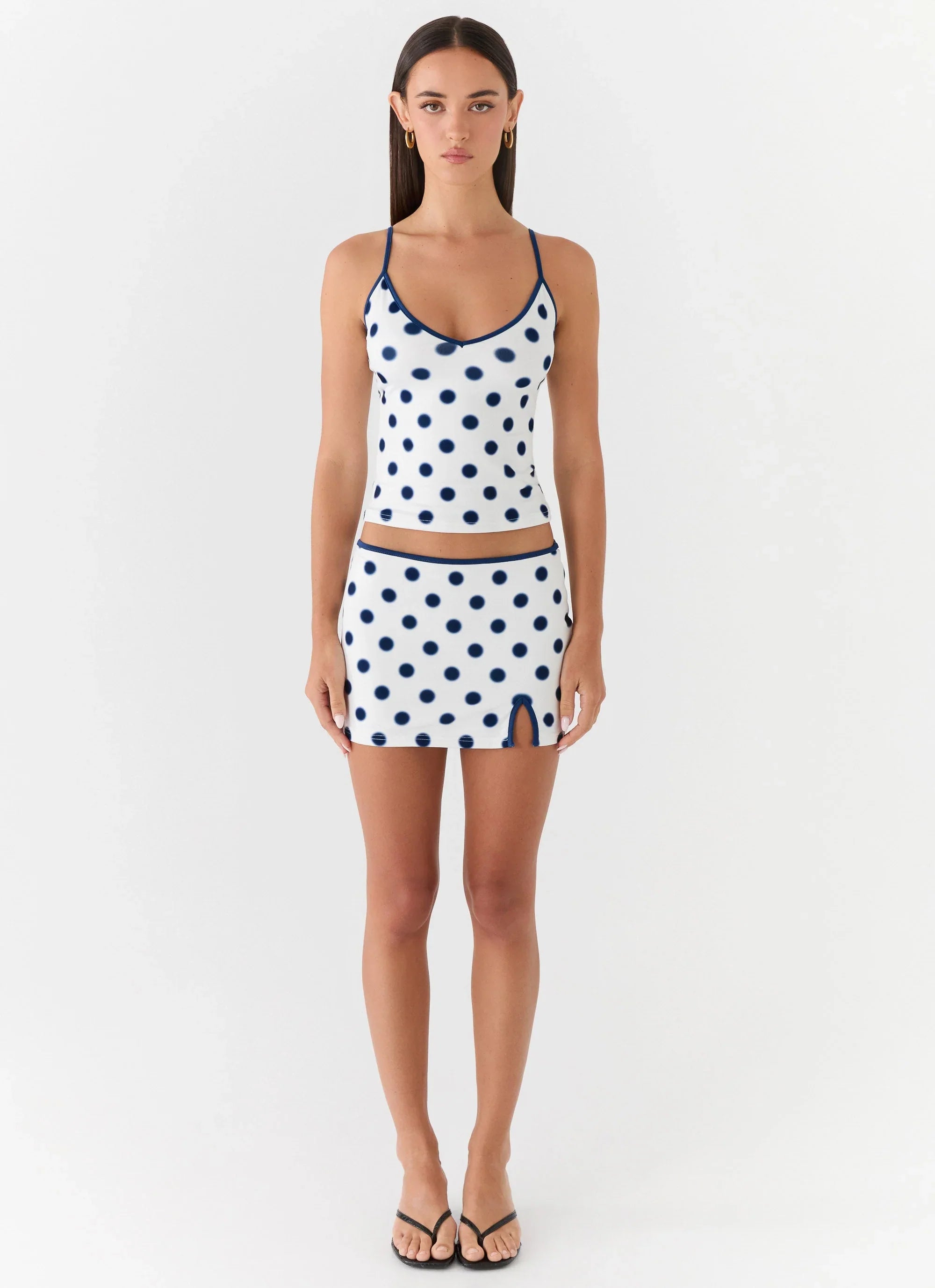 Elliot Mini Skirt Porcelain Blue Polka Dot