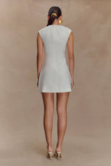 Ariana Pleated Neck Mini Dress Ivory