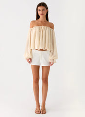 Sandali Off Shoulder Top Cream