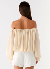 Sandali Off Shoulder Top Cream