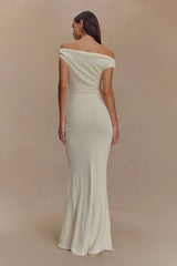 Kinsley Slinky Maxi Dress With Hardware Ivory