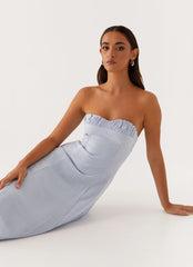 Tayla Linen Maxi Dress Blue