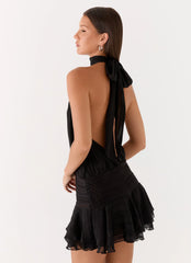 Willow Chiffon Mini Dress Black