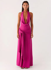 Rowan Ray Cowl Maxi Dress Fuchsia