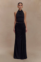 Calandra Slinky Maxi Skirt Black