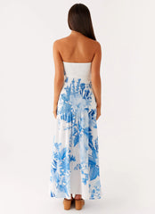 Rebecca Maxi Dress Blue Floral Print
