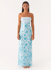 Prism Beaded Maxi Dress Blue