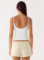 Emenique Button Shorts Ivory