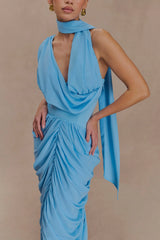 Alex Chiffon Maxi Dress Blue