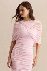 Magoria Light Pink Mesh Round Neck Cape