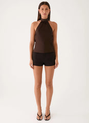 Keena Scarf Top Chocolate