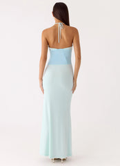 Romilly Mesh Maxi Dress Teal