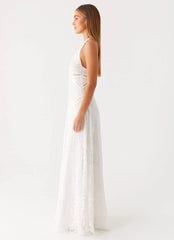 Ember Valley Cotton Maxi Dress Ivory