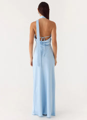 Keena Scarf Maxi Dress Blue