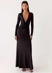 Palm Haze Maxi Dress Black