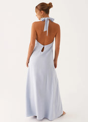 Golden Child Linen Maxi Dress Blue