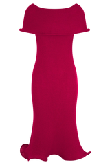 Molly Off Shoulder Knit Midi Dress Raspberry
