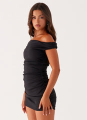 Morgan Off Shoulder Mini Dress Black