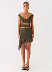 Ivy Whisper Mini Dress Khaki