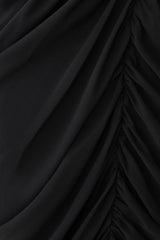 Micaela Chiffon Gathered Maxi Dress Black