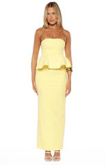 Olina Yellow Crepe Maxi Skirt