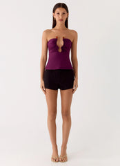 Hari Strapless Top Plum