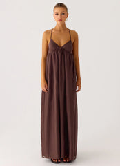 Losario Maxi Dress Cool Chocolate