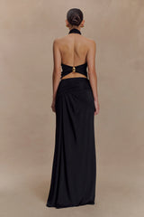 Calandra Slinky Maxi Skirt Black