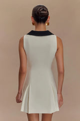 Oli Sleeveless Contrast Mini Dress Ivory Black