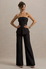 Noemi Black Bandeau Tailored Jumpsuit