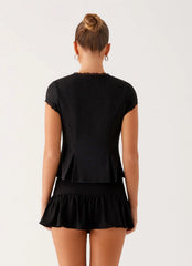 Landon Button Up Top Black