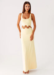 Dreamboat Beaded Maxi Dress Yellow