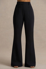 Carina Black Flared Leg Tailored Trousers