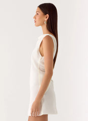 Tuscan Glow Chiffon Mini Dress Ivory