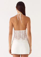 Non Stop Halter Top White
