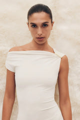 Kinsley Slinky Maxi Dress With Hardware Ivory