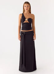Ravi One Shoulder Top Black