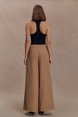 Owen Draped Wide Leg Pants Mocha