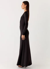 Palm Haze Maxi Dress Black