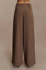 Arlo Wide Leg Suiting Trouser Cacao Brown