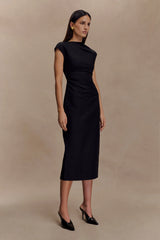 Lorena Cotton Midi Dress Black