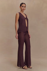 Malani Knit Top With Hardware Chocolate