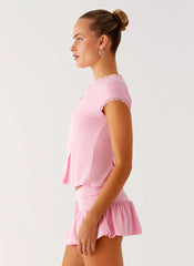 Landon Button Up Top Pink