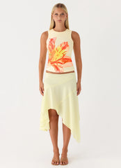 Jacqui Beaded Tank Top Yellow
