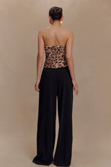 Jacqueline Pleated Wide Leg Pants Black