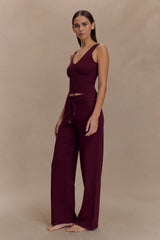 Natalya Ribbed Knit Cami Top Merlot