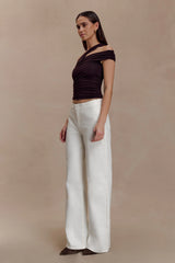 Anna One Shoulder Modal Top Cacao Brown