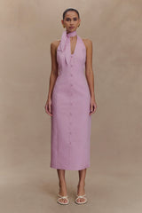 Simona Halter Neck Midi Dress Blush Pink