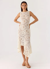 Janayia Midi Dress Ivory