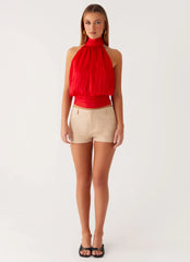 Willow Chiffon Top Red